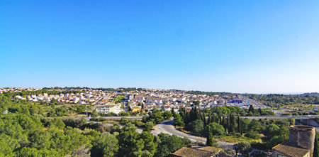 Panoramic view of the city of Alentejo, Portugalの写真素材