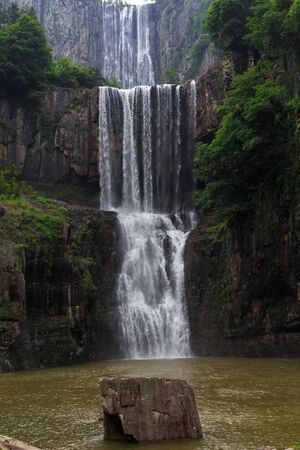Waterfall in the chinese scenic area of  Bizhangjiの写真素材