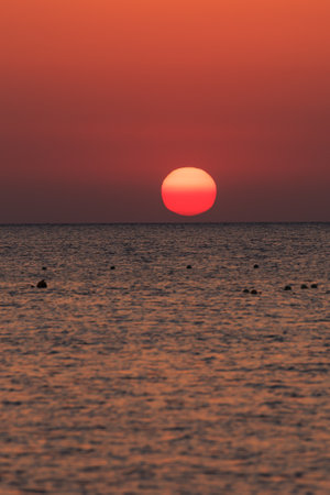 Sunset over the sea. Beautiful seascape. Sunset over the sea.の写真素材