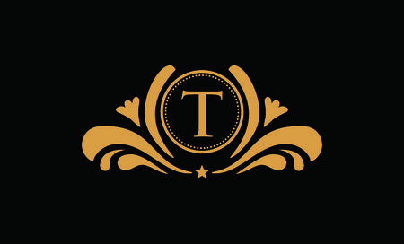 Set of vector elements in style of mono line. Luxury template in vector for Restaurantのイラスト素材