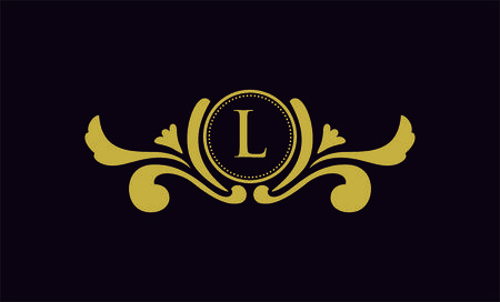 Set of vector elements in style of mono line. Luxury template in vector for Restaurantのイラスト素材