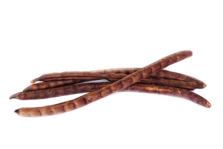 Dried red bean pods&nbsp;on white background. Concept, Agriculture crop. Dried for preparing to...
