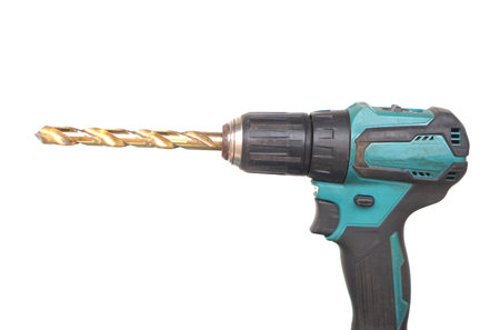 Screwdriver or drill, isolated on white background. Concept, Handyman tool, use for construction,...