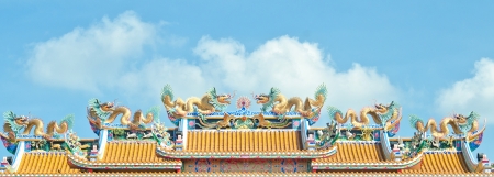 Beautiful dragon with blue sky in Thailandの写真素材