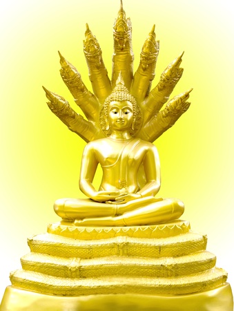 Buddha of the day Saturday  Gold Buddha statue in Thailand の写真素材