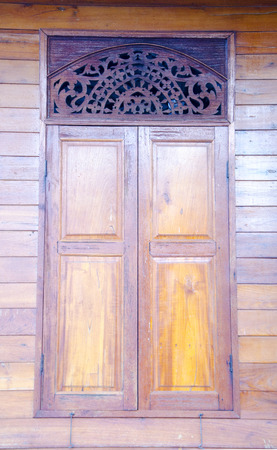 Thailand Wood Windowの写真素材