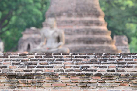 Ancient wall in Sukhothai old, landmark of Sukhothai  Thailand Old, landmark of Sukhothai  Thailandの写真素材