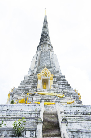 Phu khoa thong Pagoda ancient remains in Ayutthaya, Thailandの写真素材