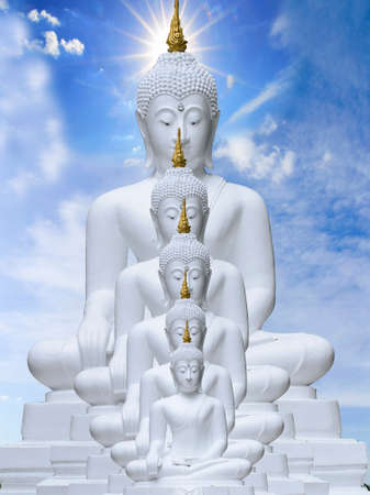 White Buddha in Thailandの写真素材