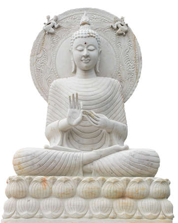 White Buddha White backgroundの写真素材