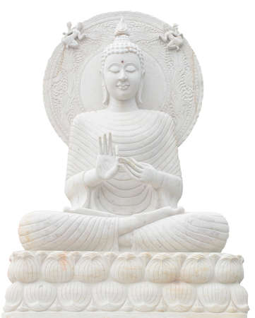 White Buddha White backgroundの写真素材