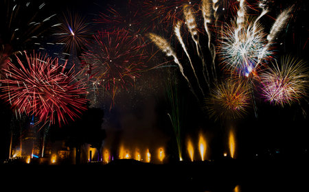 Loi Krathong and Candle Festival Of Sukhothai in Thailandの写真素材