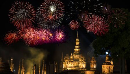 Loi Krathong and Candle Festival Of Sukhothai in Thailandの写真素材