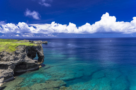beautiful coral sea of Okinawaの写真素材