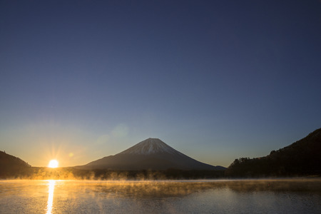 Mount Fuji from Lake Shoji-Koの写真素材