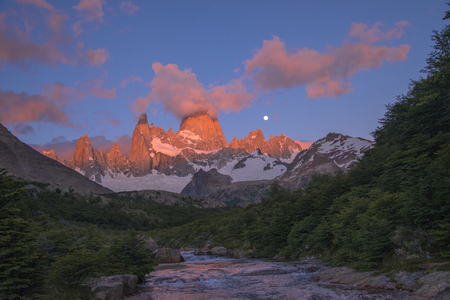 Mount Fitz Roy in the Los Glaciares National Parkの写真素材