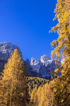 Autumn view of the Dolomites