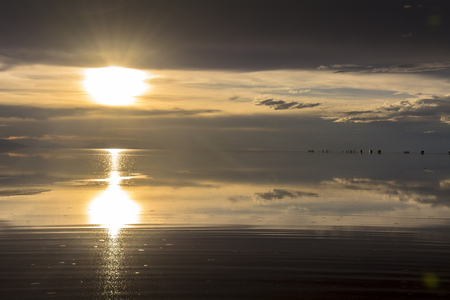 View of the salar de Uyuni Salt Lakeの写真素材