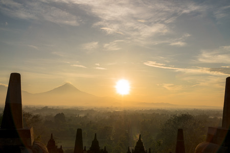Borovedour Temple sites in Indonesiaの写真素材