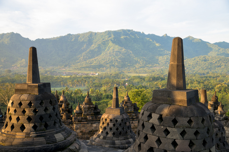 Borovedour Temple sites in Indonesiaの写真素材
