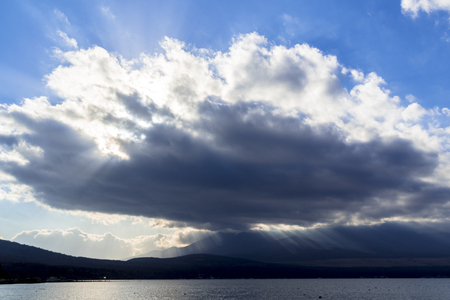 Beam of light through the cloudsの写真素材