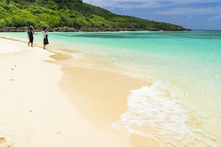 Beautiful sea of Miyako Island of coral reefsの写真素材