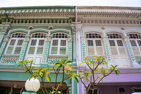 Colorful residential area in Caton districtの写真素材
