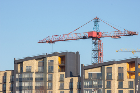 Construction of a modern residential building, final work before the settlement of residents. Final preparations before the completion of the houseの写真素材