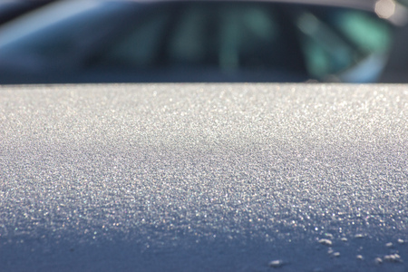 brilliant frost in sun, blue light. Frosty weather in winter. Silver background. New year moodの写真素材
