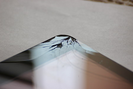 broken screen of mobile phone or tablet. modern technologies in human life. to repair the equipment, replace broken partsの写真素材