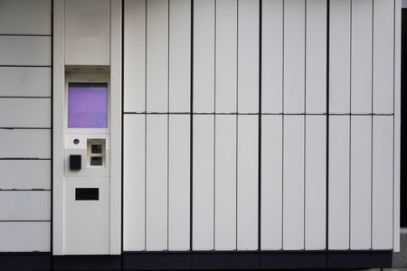 Contactless delivery during pandemic, coronavirus 2020.Boxes for parcels and letters on street,...