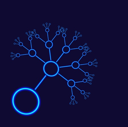 abstract neon treeのイラスト素材