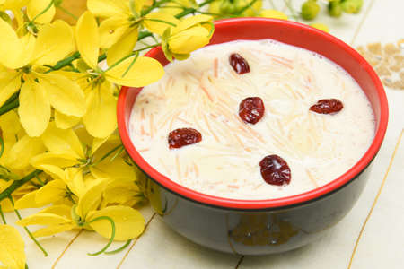 Onam festival sweet food Semiya payasam,vermicelli Kheer, Palada Payasam dessert Kerala India, South Indian for Onam Sadhya or Sadya, Vishu. Mithai made with condensed milk Dusshera, Vishu, Diwaliの写真素材