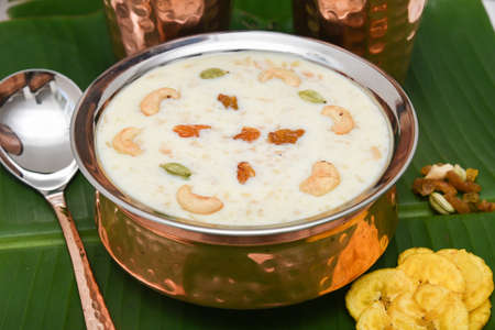 Onam festival sweet food Semiya payasam,vermicelli Kheer, Palada Payasam dessert Kerala India, South Indian for Onam Sadhya or Sadya, Vishu. Mithai made with condensed milk Dusshera, Vishu, Diwaliの写真素材