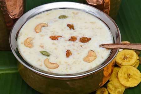 Onam festival sweet food Semiya payasam,vermicelli Kheer, Palada Payasam dessert Kerala India, South Indian for Onam Sadhya or Sadya, Vishu. Mithai made with condensed milk Dusshera, Vishu, Diwaliの写真素材