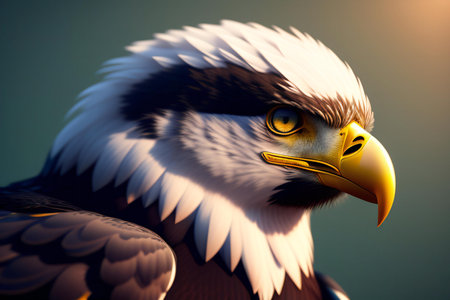 Bald Eagle - majestic bird of prey. 3D render.の素材