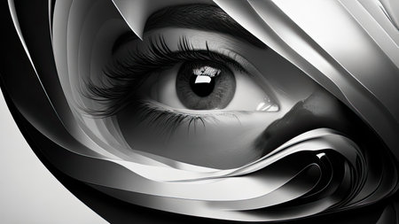 Close-up of beautiful female eye. Conceptual image. 3D rendering.の素材