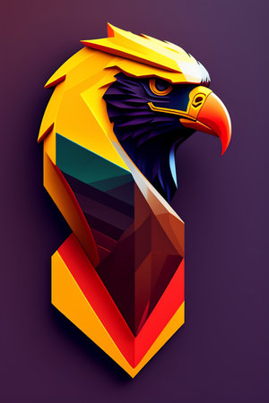 Eagle in the form of a polygonal figure. Vector illustration.の素材