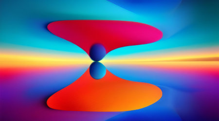 abstract colorful background with some smooth lines in it (3d render)の素材