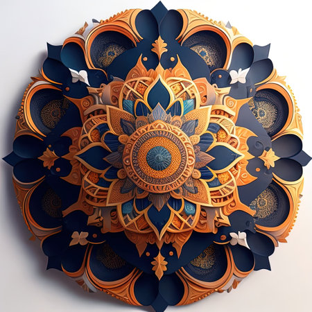 Ornament beautiful card with mandala. Geometric circle element made in vectorの素材