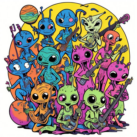 Hand drawn vector illustration of Monsters and cute alien friendly, cool and cute.の素材