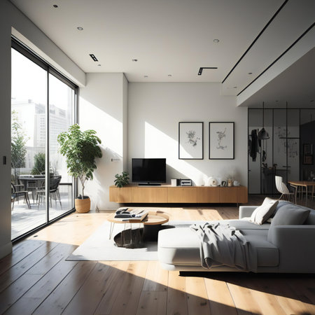 Interior of modern living room carpet on the floor. generative aiの素材