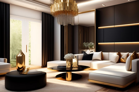 3d rendering luxury modern living room suite in hotel with sofasの素材
