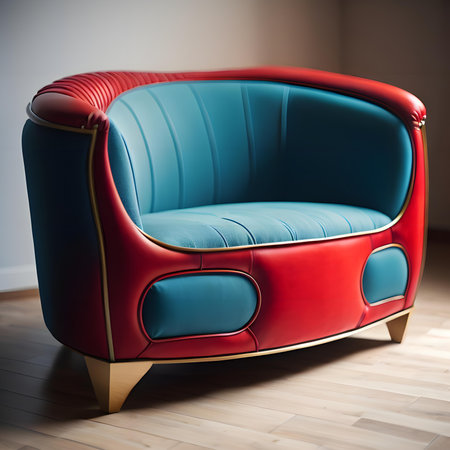 Red armchair in the living room. Interior design. 3d renderingの素材