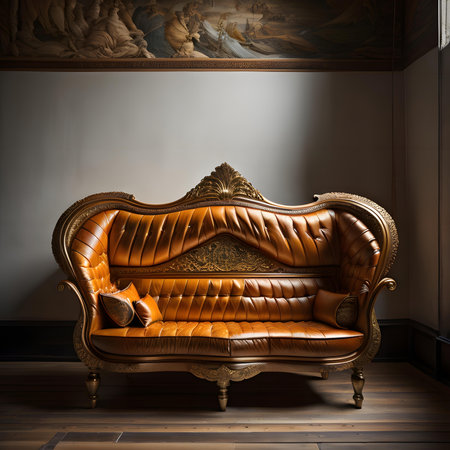 Luxury leather sofa in the interior of the room. 3d renderの素材