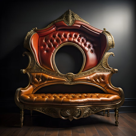 Luxury leather armchair in classic interior. 3d renderの素材