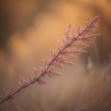 Autumn background with dry grass. Shallow depth of field.の素材