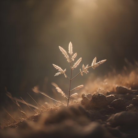 Grass flower in the morning light - vintage effect style pictures.の素材