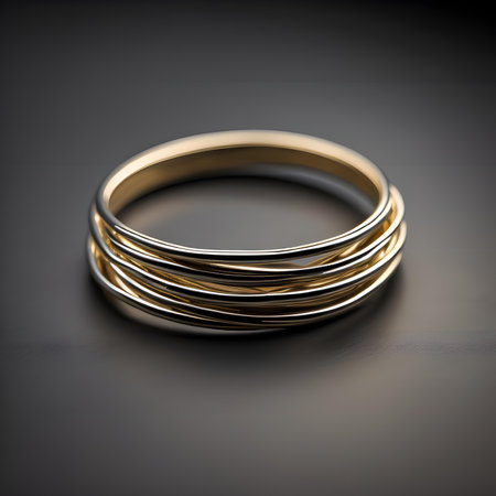 Wedding rings on a dark background. 3d render.の素材