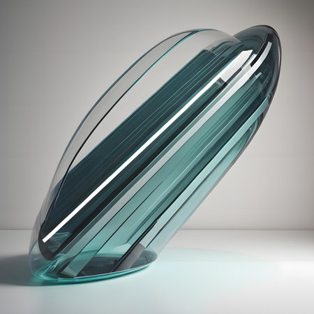 Abstract glass background with reflection, 3d render, square format.の素材